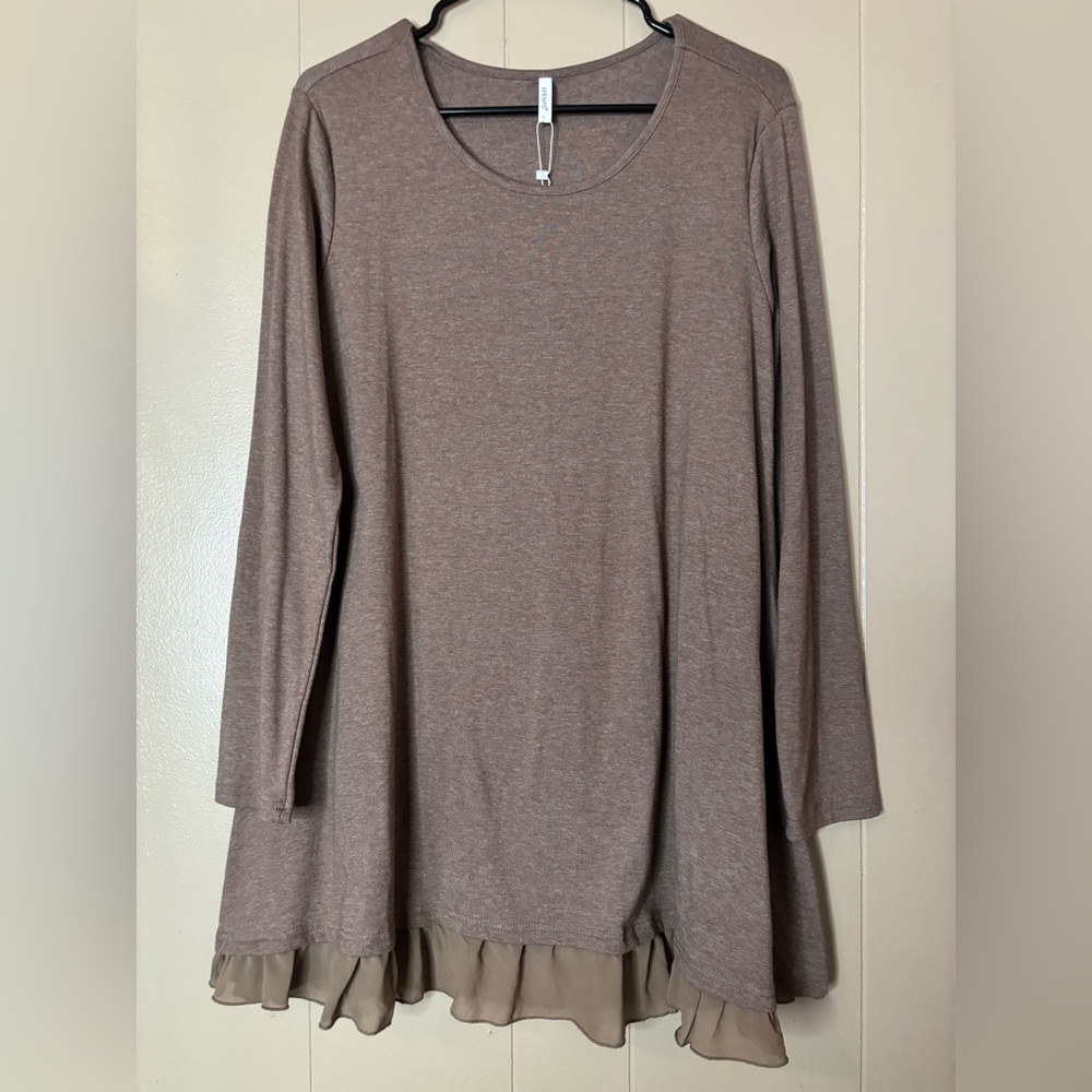 XPENYO Maternity Tunic Tops Layered Blouse shirt long sleeve size Large NWT
